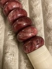 Large Chinese Calligraphy Brush    Stone Beaded Handle   vintage