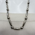 Vintage Sterling Silver Mexico Long Necklace 82 Grams 27  Long X 3 8  Needs Tlc