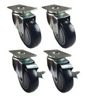 4 Heavy Duty Caster Set 4  Wheels 4 Swivel 2 With Brake Non Skid No Mark Casters