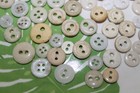 Antique   Vintage Lot 85 Cow Bone   China Glass Sewing Buttons 2   4 Hole