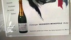 Vintage 1950s Heidsieck Monopole Champagne Ad - Matted  Glamorous Art
