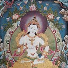 36 tibet Tibetan Cloth Silk Buddhism Phoenix White Tara Tangka Thangka Mural 046