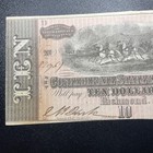 1864 Authentic Confederate States Of America  10 Currency Note