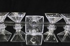 Vintage Square Stemmed Cocktail dessert Glasses Set Of 5  9253 