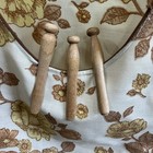 Vintage Clothes Pin Bag Neutral Floral Antique Clothes Pins  3  Old Wood Hanger 