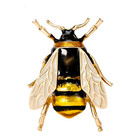 Vintage Enamel Bee Brooch Bumblebee Pin     Gold Tone Insect Jewelry   Summer Gift