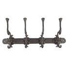 Large Antique Style Cast Iron Wall Hook Coat Rack Hanger Rustic Brown 17 5 Inch