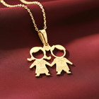14k Real Solid Yellow Gold Baby Little Boy Girl Kids Pendant Charm Necklace 18in