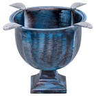 Stinky Cigar Ashtray  Tall Deep Bowl Design  4 Stirrups  Rust Blue