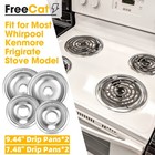 Drip Pan Kit universal Chrome Burner Bowls Replacement For Whirlpool    