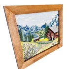 Vtg Punch Needlework Picture Alpine Cottage Scene Swiss Alps