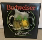 Rare Vintage Budweiser Beer Shamrock Mugs    this Buds For You    Lighted Sign  
