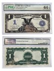 1899 One Dollar Black Eagle Silver Certificate Pmg 64 Epq Choice Uncirculated