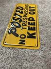 Vintage Posted No Trespassing Keep Out Embossed Metal Sign  Nos Deercamp Mancave