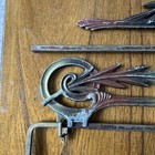 Antique Cast Iron Metal Curtain Drapery Swing Arm Rod Set  2  Old Pair- Art Deco