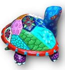 Mexican Art Carved Wood Turtle Casa Don Juan Oaxaca Mexico Signed