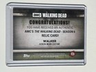 2017 Topps The Walking Dead Season 6 Walker Screen Worn Costume Relic Card 
