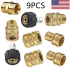 9pc Pressure Washer Adapter Set Quick Disconnect Kit M22 Swivel To 3 8   Connect