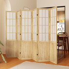 Room Divider  66 9inch Tall Japanese Shoji Style Folding Wood Screen With Double