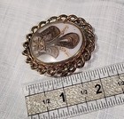 Large Victorian Swivel Brooch With Mourning Memorial Hair Work Man s Photo 