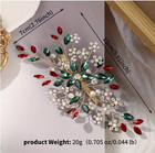 Hair Clip- Rhinestone Fashion Handmade Hairpin  Christmas Colors