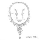 Luxury All Cz Cubic Zirconia Wedding Queen Necklace Earrings Tiara Crown Set