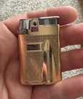 Vintage Ronson Varaflame Starfire Butane Lighter Gold In Case Free Shipping