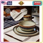 Yellowstone Kayce 12 Piece Reactive Glaze Ceramic Dinnerware Set