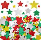 Christmas Foam Glitter Stickers Star Shapes Christmas Craft Sticker For Holiday