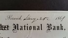 Signed Check-la Fayette Sabine Foster 1865 - 1867  Vice President Lincoln Death