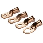 50pcs Awg Wire Bare Copper Lug Ring Terminals Battery Wire Welding Cable Awg