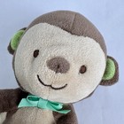 2013 Fisher-price 7  Monkey Plush My Little Snugamonkey Beanbag Green Bow Mattel