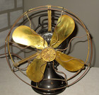 Antique Ge Brass Blade Electric Fan- 15 -high End Example-works-model 822566