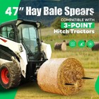 2pcs 3000lbs Cap 47  Square Hay Bale Spear Spike Fork For Tractor Loader Bobcat