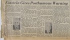 Vintage 1955 Albert Einstein Nuclear War Warning Newspaper