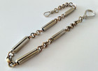 Antique Pocket Watch Chain Fancy Spring-link Silver   Gold 1883 Patent Dog Clip