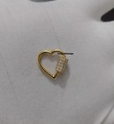 14k Solid Gold Heart Diamond Carabiner Screw Lock 14k Gold Heart Diamond Clasp