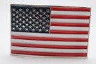 Men Women Belt Buckle Metal Silver United State America Usa Flag 4th July Style