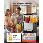 Uimoso Commercial Beverage Dispenser 12l X 2 Tanks For Cold Drinks And Juices