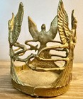 Antique 1920s Cast Brass Three Angel Candle Holder 3 75    Art Deco Nouveau Votive