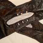Vintage Long Black Leather Opera Gloves With Button Closure  21 Inches