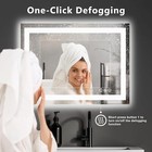 Dimmable Led Lighted Bathroom Mirror  Anti-fog wall Mounted Rectangle Mirror