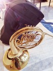 French Single Horn  f-key  Brass  Gold Finish 