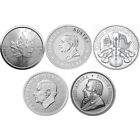 Lot Of 5- 2024 1 Oz Silver Coins  999 Fine Silver From Around The World Bu