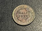 1828 Half Cent 13 Stars Xf Xf  W  Au Details Light Rainbow Tone Toning Sharp