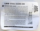 Lee 91035  223 Remington Full Length Sizing Die Only Mpn   91035  fast Ship 