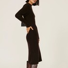 Thakoon Brown Ribbed Knit Sweater Dress Medium Bodycon Lambswool Designer  175