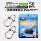 50pcs Fishing Snap Clip Speed Fast Connector Stainless Steel For Saltwater   Fre