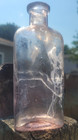Vintage Antique Bottle Rare Pink Lavender Purple Glass Cork Top Amethyst