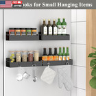 4 Pack Magnetic Spice Rack Organizer For Refrigerator And Oven  Black Fridge Org